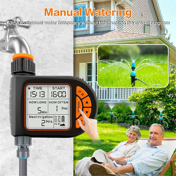 Ny LCD-skjerm Vann Timer Hjem Hage Vanning Regnvann Timer
