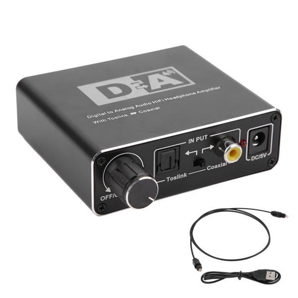 Bärbar ljudomvandlare Digital koaxial optisk fiber till analog R/L signalomvandlare 3,5 mm Jack Hifi-förstärkare