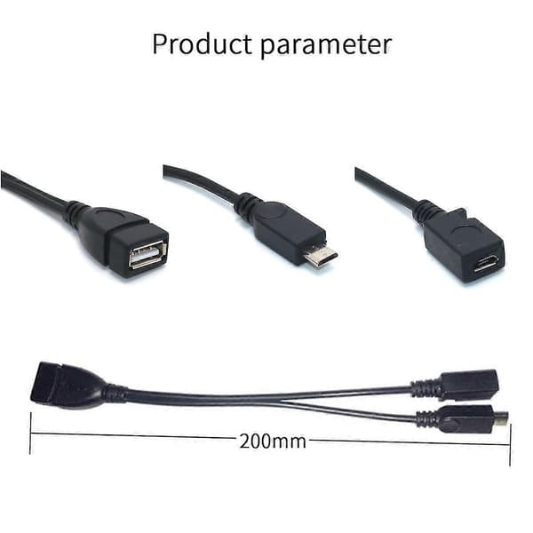 Micro USB OTG-kabel HDD SSD USB-forlængerkabel Ekstra strømforsyning Micro USB Han Hun Til USB Hun Splitterkabel