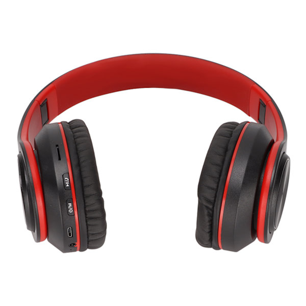 Trådløst headset Stereo Noise Cancelling Foldbare Bluetooth-hovedtelefoner til mobiltelefon PC Rejsespil Sort med rød