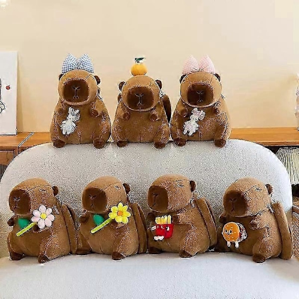 Plysj capybara-formet veske ryggsekk, plysj ryggsekk C
