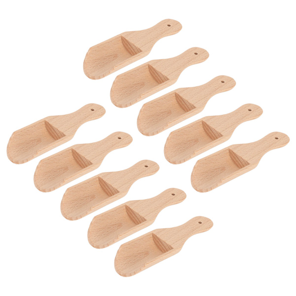 10 kpl Kylpyammeen suolakauha Monikäyttöinen ympäristöystävällinen pyökkipuinen kannettava suolakauha kylpyhuonetyypille 1 (9,7x3x1,4cm/3,8x1,2x0,55 tuumaa)