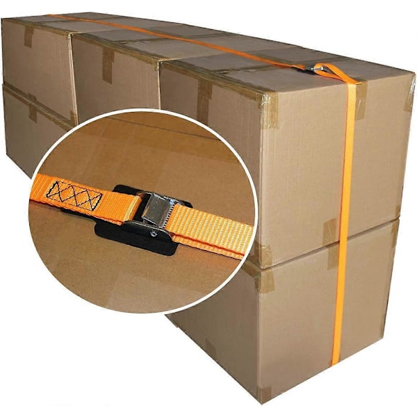 (4-Pack) Kraftiga 2,5cm*6,1m Spännband Lastspännband Vadderat Spänne med Kamlås 1000lbs Kapacitet