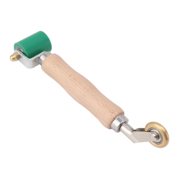 40 mm silikone sømrulle Dobbelt brug messinghjul træhåndtag tapet flad sømrulle til PVC TPO svejsning Grøn