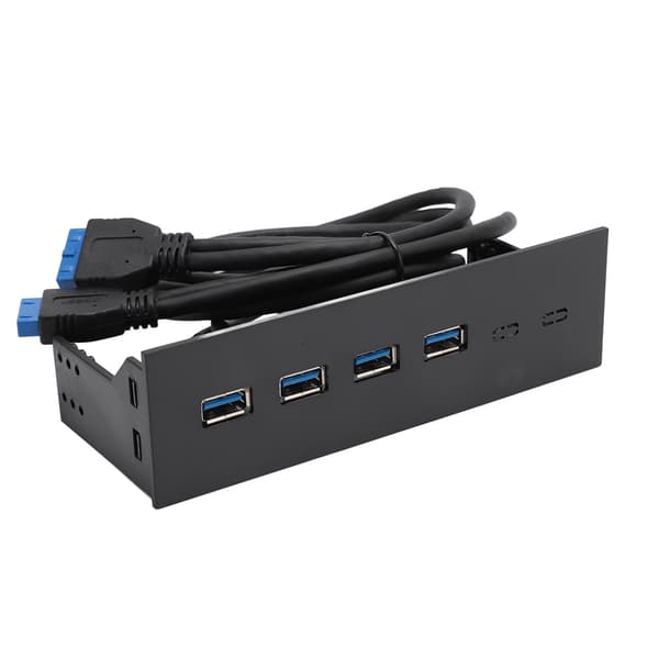 USB 3.0 Frontpanel Hub 5,25 tommer 4 porter 5 Gbps Stabil Plug and Play Optisk stasjon Frontpanel for stasjonær PC-hovedkort