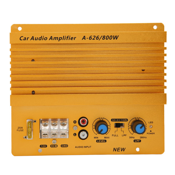 12V 800W auton power vahvistin, tarkka lämpöä hajottava stereovahvistin ajoneuvoihin