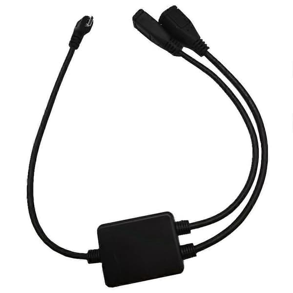 Splitter & Micro USB-kabel, 5-pinners hann til 2 hunn Y-splitterkabel lader høyre bend
