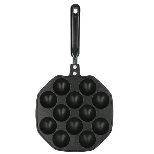 12 hål aluminium Takoyaki Pan Maker Bläckfiskbollar Äggpuffar Bakform Hemlagning Verktyg