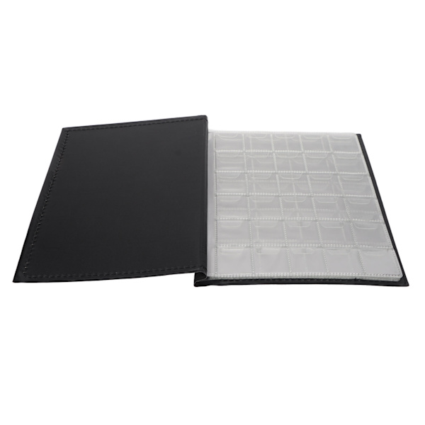 Myntsamlaralbum med 250 fickor, transparent PVC, tjock, vattentät, svart