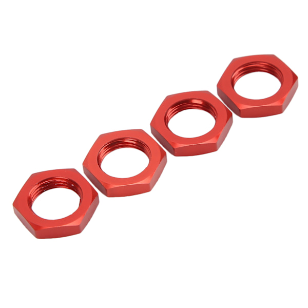 4 st 17 mm aluminiumlegering hjulmutter för 1/8 RC modellbil uppgraderad tillbehör röd