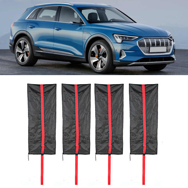 4 stk Universal Reservehjul Deksel Oppbevaringspose Hjulbeskytter for Bil SUV TruckS-190T