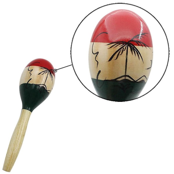 Färgglada Stora Trämaracos Hand Percussion Shakers för Salsa Rythm Partyspel
