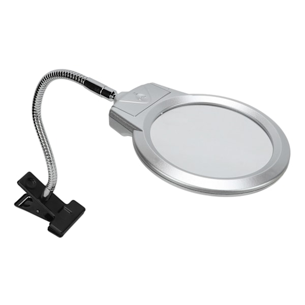 LED-belyst förstoringsglas med klämma optisk linsjustering slang förstoringsglas med 2 lysdioder för läsning av hantverk