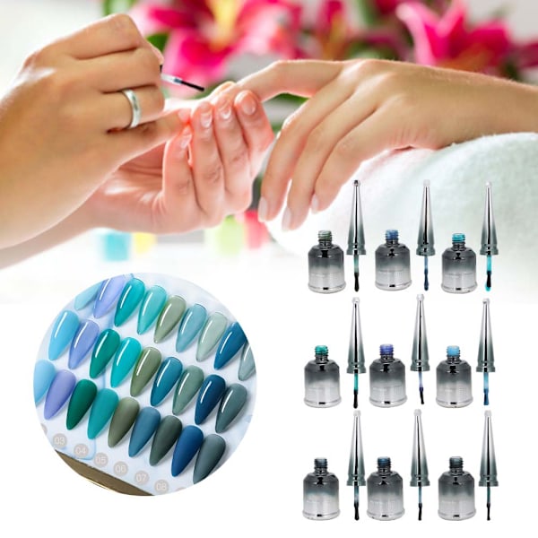 9 kpl 15 ml UV-geelilakkaa pitkäkestoinen DIY-kynsien taide UV-geeli kotikynsistudioon B57