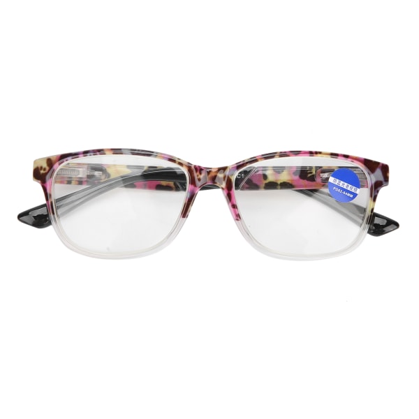 Fashionabla läsglasögon i lila mönster Unisex äldre enkla ålderssynsglasögon (+200 )
