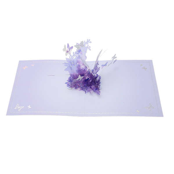 3D gratulasjonskort Blomsterbuskform Håndlagde søte ønsker Gratulerer med dagen kort for fester