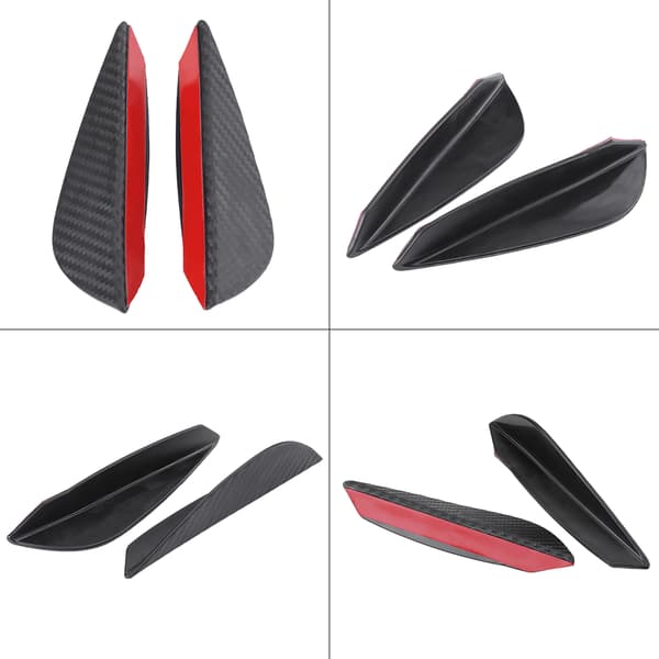 4 stk universelle ABS karbonfiber bil frontfanger finner leppe spoiler canards trimsett