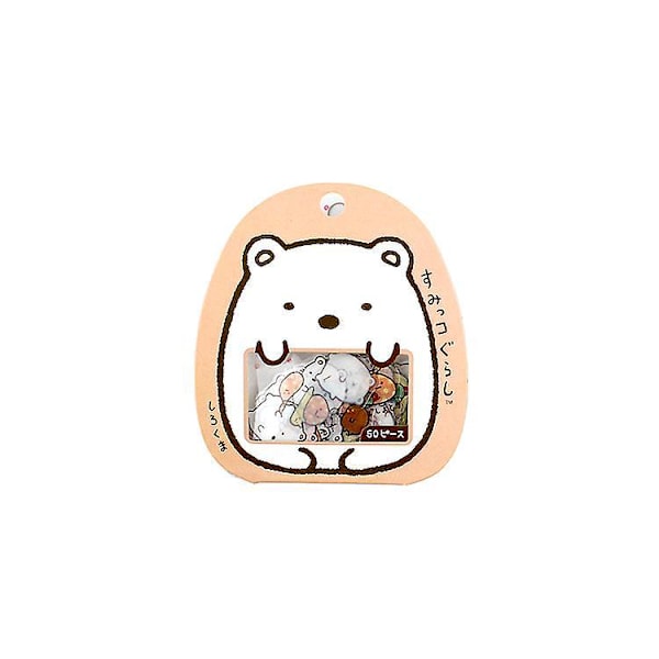 4-pakning 50 stk./DIY Søte Kawaii PVC-klistremerker Katt Bjørn Klistremerke for Dagbok