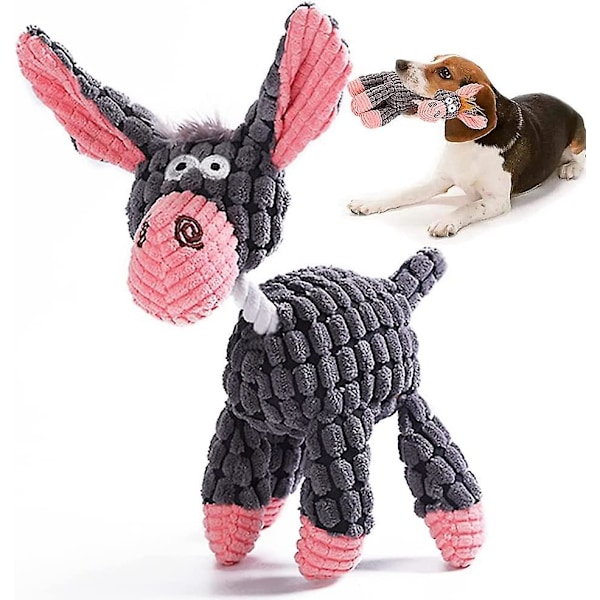 Soft Plush Squeaky Dog Toys for Small to Medium Dogs - Donkey Puppy Toy