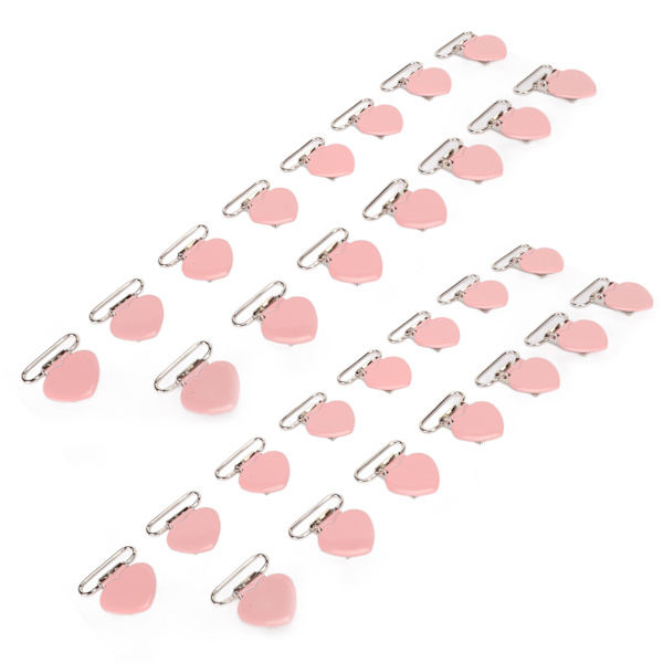 30 st Hängselklämmor Rosa 25 mm Robust elektropläterad metall lättvikts nappklämmor för sömnad Hantverk DIY