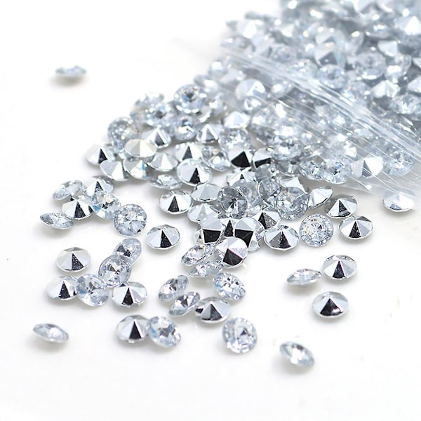 2000 st Dekorativa Diamanter 6mm Färglösa Diamantkristaller Transparenta Kristall Dekorativa Stenar Bordsdekoration Diamant Strössel Dekoration Bröllop D