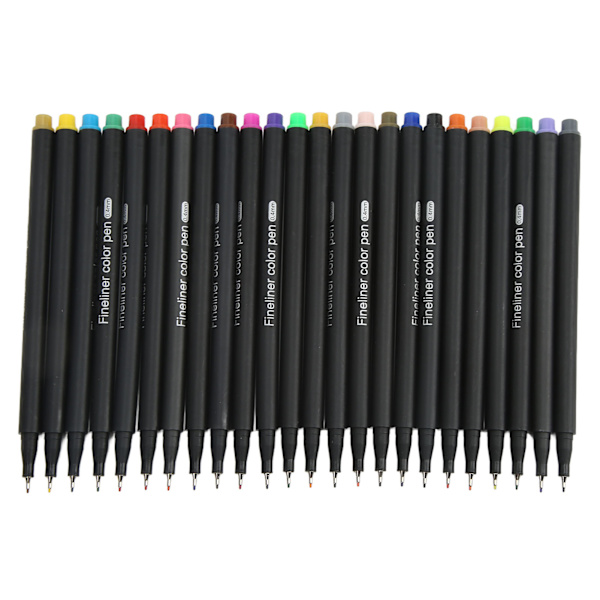 24 Fineliner- set 0,4 mm ohut kärki 24 väriä akvarellimuotoilu mikroviivakynät Precise Control marker -kynät