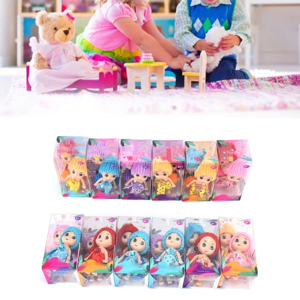 Fargerikt Mini Dukkesett - 24 stk, Perfekt for Jenter Over 3 År