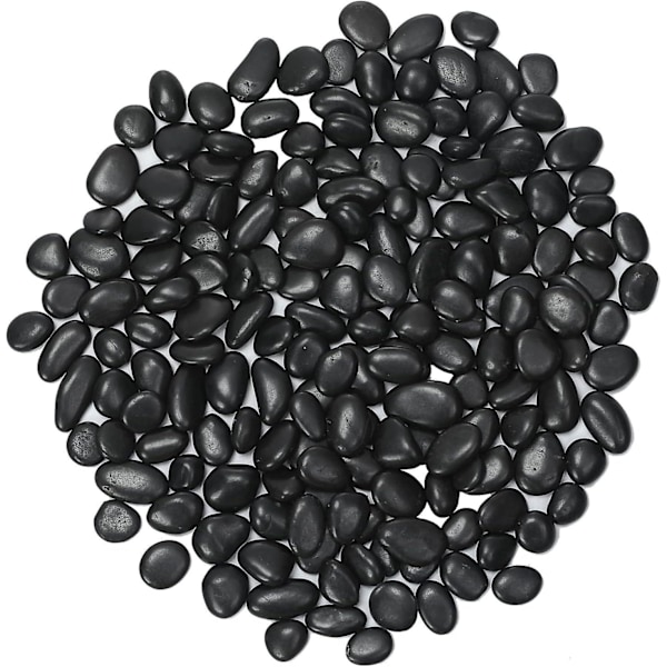 Svarta Stenar, Dekorativa Flodstenar, Tumlade Stenar och Polerade Stenar för Landskapsarkitektur, Heminredning, Hantverk, Konstprojekt (Svart 1kg)