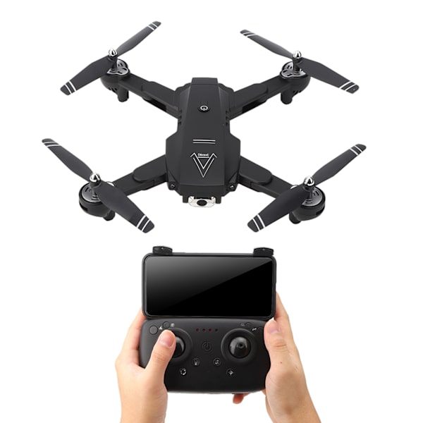 Sammenleggbar drone med høy oppløsning dobbelt kamera headless modus automatisk følge drone svart 1080P optisk