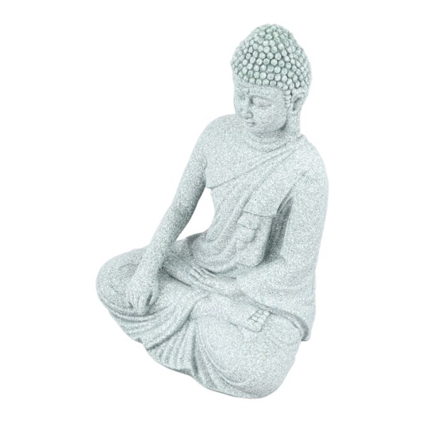 Liten Buddha-dekorasjon Utsøkt håndverk Buddha-pynt i grønn sandstein for fisketank Zen Sittende Buddha