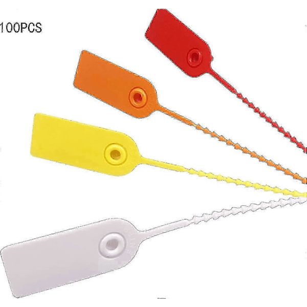 100 Stycken Plast Kabelband Flerfärgade Kabelband Kabelbandsetiketter Plast Säkerhetsetiketter Förfalskningsskydd Knappar För Kläder A