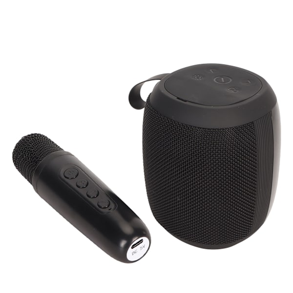 Mikrofon Bluetooth-högtalare RGB-ljus Mini Karaoke-maskin med en mikrofon för hushållspart i svart