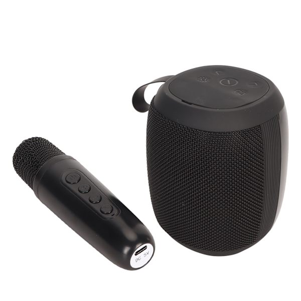 Mikrofonin Bluetooth-kaiutin RGB-valolla Mini-karaokekone, jossa yksi mikrofoni kotitalousjuhliin, musta