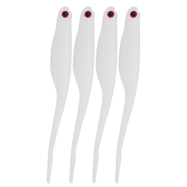 Gaffelhaleorm myk lokke 130 mm/7g Enkel dobbel farge kunstig bassagn fiskeutstyr Hvit