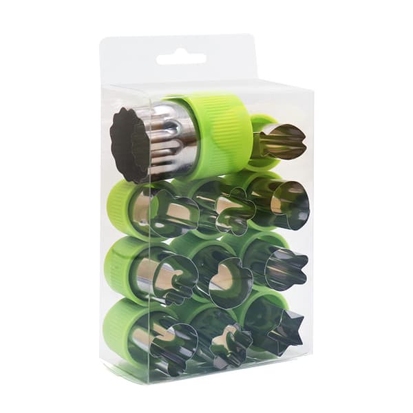 12 pcs/set Fruit and Vegetable Cutter Molds Green