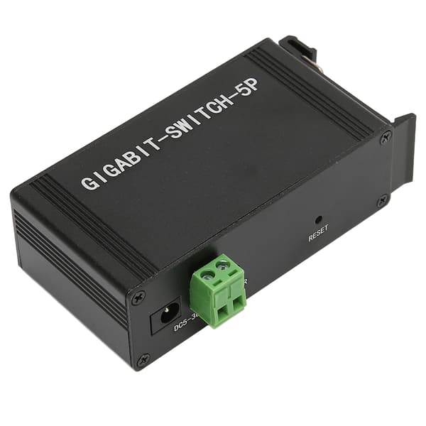 5-ports Gigabit Ethernet-switch Fuld Duplex 10 100 1000M Computer-netværksswitche i aluminiumslegering US-stik 100‑240V