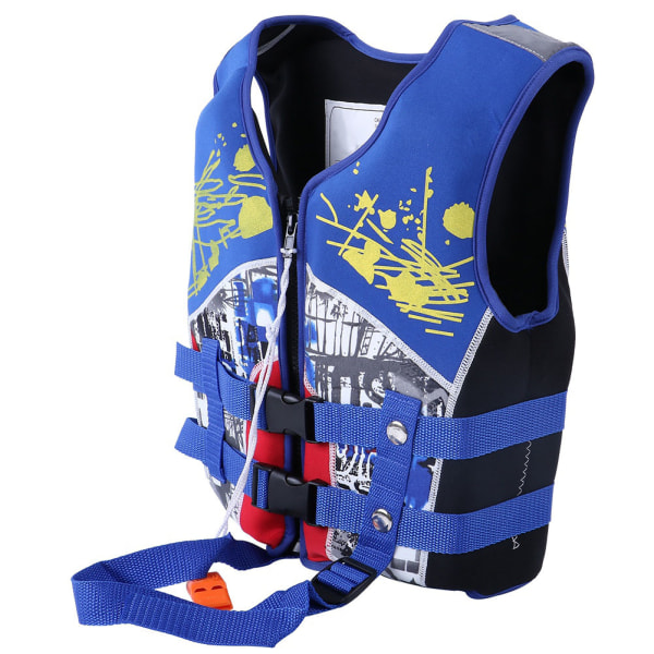 Manner Kids Simjackor Barn Simväst Neopren Swim Learner Badkläder (Blå L)