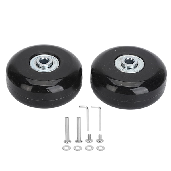 2 stk. bagagekuffert udskiftningshjul universelle gummi drejehjul lejer reparationskits med installationsværktøj 56x24mm / 2.2x0.9in