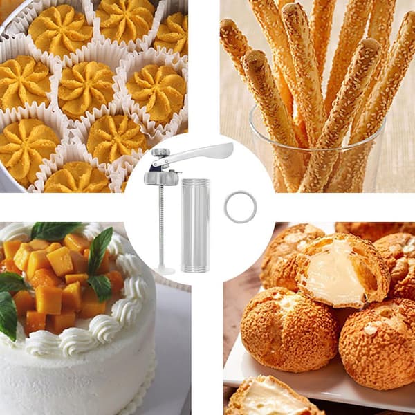Kakeform i rustfritt stål, sett med 20 skiver og 4 glasurtupper for DIY-kakebaking og dekorasjon