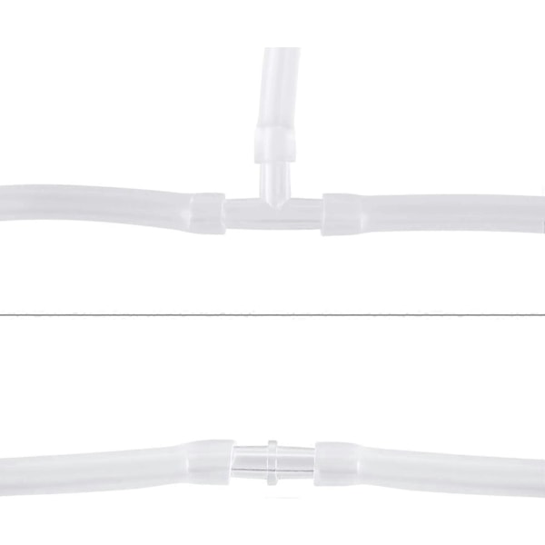 40-Deler Akvarium Luftventil Kobling Hvit Plast Inline Slange, 3-veis T & Rett