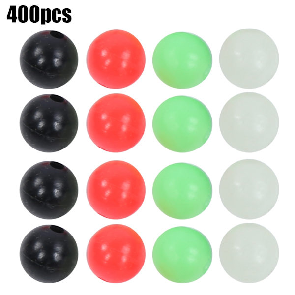 400 stk Stenfiskeri Lysende Spacer Perler Farveblanding Lure Blødt agn tilbehør10mm