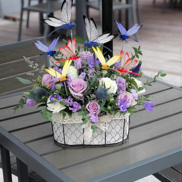 30 stk. Guldsmede Havepynt, Guldsmede med Pinde til Plantedekoration, Terrasse, Have, Havepynt