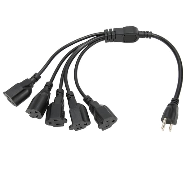3-benet 1 til 5 udtag strømkabel kraftig 16AWG 18AWG 5-vejs strømkabelsplitter til computer LED scenelys