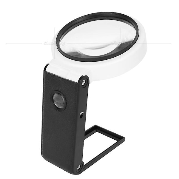 Foldbar 3,5x 25x Forstørrelsesglas med LED-lys og Stativ, Perfekt til Nærarbejde og Læsning