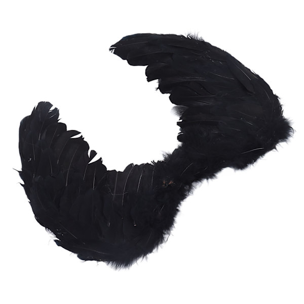 Fjäder Vinge Vuxna Barn Cosplay Levande Vinge Kostym Tillbehör för Halloween Jul Fest Svart S 45 X 35cm / 17.7 X 13.8in