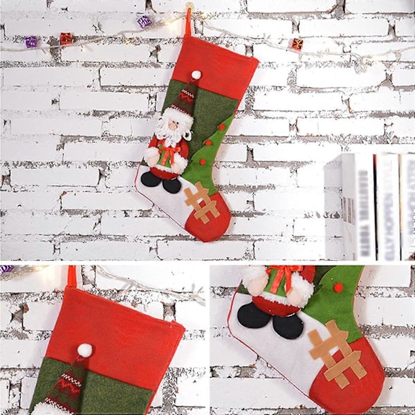 Praktiske Julesokker 50 cm Stor Størrelse 3D Julemandsdekoration Julehængende Gaveposer DIY Børnesokker