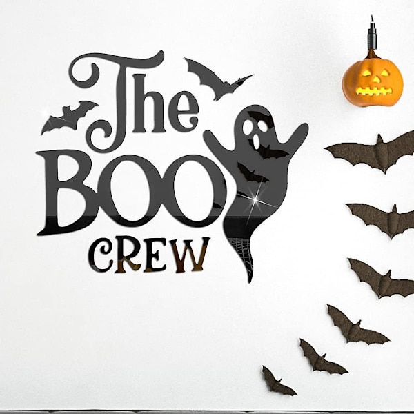 Spöke Bat 3D Väggdekaler - Halloween Spegel Dekoration för Sovrum, Fönster och Fest