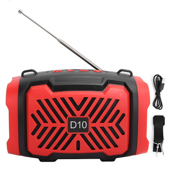 D10 Bluetooth V5.0 Langaton Kaiutin USB Mikrokaiutin Valohihna Tukee FM Punainen