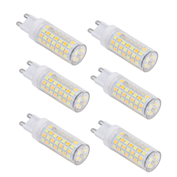 6 stk. 90LED G9 pære 9W 220V dæmpbar blød varm hvid LED pære til lysekrone loft vægbelysning