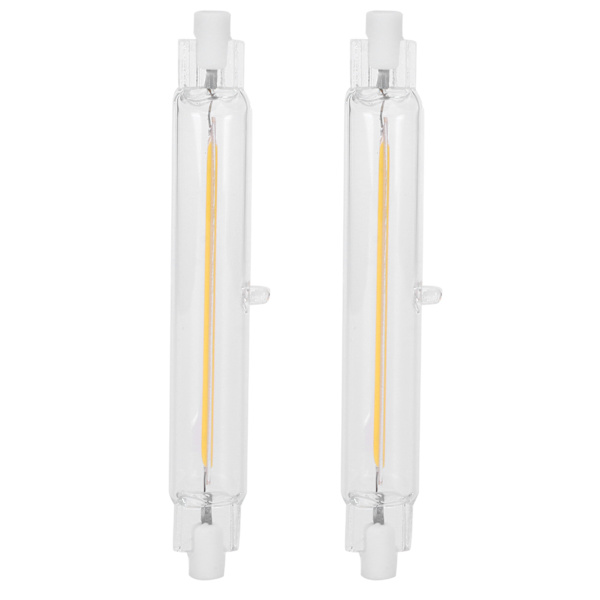2 stk. R7S pære COB 15W dobbeltsidet lyskilde 118mm projektør tilbehør 220V varm hvid 3000K
